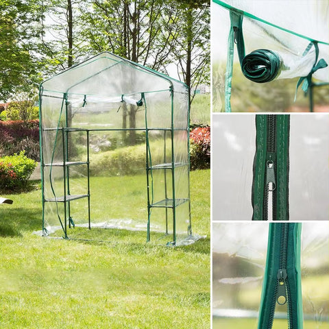 Plant Grow Bags Greenhouse Garden Seedling Green House PVC Cover Transparent Garden Greenhouse Grow House Planting (No Rack)