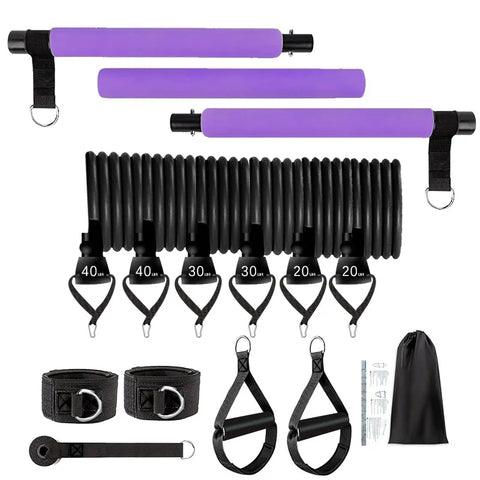 Přenosná Pilates sada s odporovými gumami – Tensioner Kit