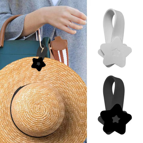 Magnetic Hat Clip for Travel Pentagram-Shaped Bag Hat Keeper Clip on Hands Free Hat Holder for Traveling Bags Purses Backpacks