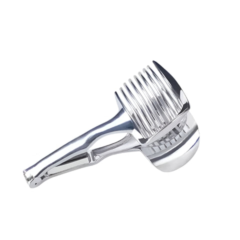 Kitchen Gadgets Handy Stainless Steel Onion Holder Potato Tomato Slicer Vegetable Fruit Cutter Safety Cooking Tools Accessories