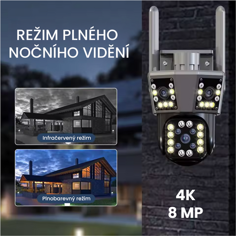 Venkovní kamera s 8X Zoomem a AI Sledováním pohybu