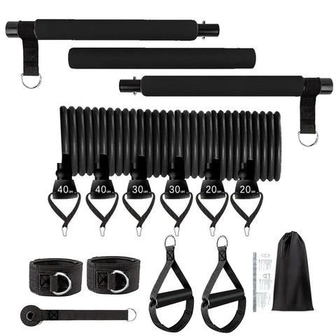 Přenosná Pilates sada s odporovými gumami – Tensioner Kit